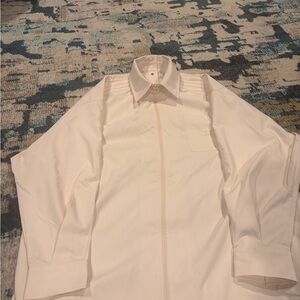 Unisex Adidas Cream Back Buttoned Long Sleeve Zip-Up Shirt